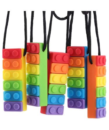 Yeglg 5 x sensory chewing necklace sensory toy for autism children or babies from 3 months non-toxic chewing necklace for children for teething of autistics anxiety - Buy Online on GoSupps.com