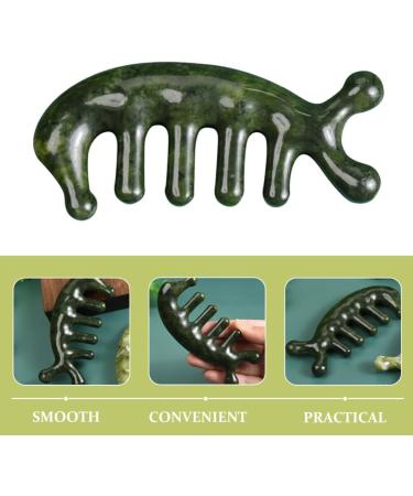 Beaupretty Jade-Head Massage Device | Gua Sha Scraper for Scalp Facial Back & Body | Stress Relief - Dark Green - Buy Online on GoSupps.com
