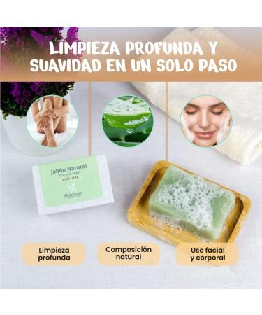  Decolores Decolores | Natural Aloe Vera Soap | 100g | Solid Soap | Natural and Handmade Soaps | Face and Body Use | Nourishing | Oily and Sensitive Skin | Deep Cleansing and Moisturizing - Buy Online on GoSupps.com