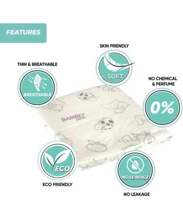 Bambo Baby Changing Mat Eco-Friendly Disposable Changing Mats Extra Soft For Comfort Ultra-Absorbent Disposable Changing Mats Leakage Protection Sustainably Sourced Changing Mats - 60x60cm 10PK 60 x 60cm - Buy Online on GoSupps.com