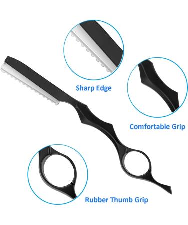 Hair Styling Thinning Razor Set Hair Styling Razor Hair Cutting Texturizing Razors and 10 Pieces Spare Blades for Salon Home - Buy Online on GoSupps.com