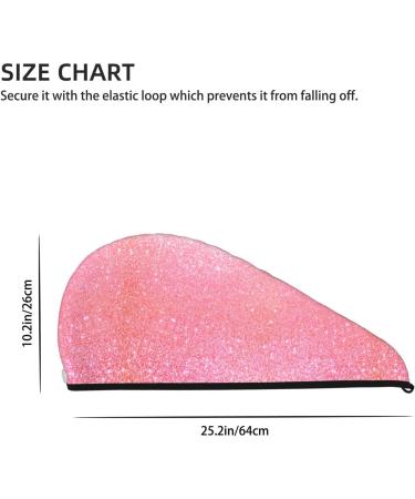Hair Towel Wrap - Quick Drying Turban with Button | Sparkly Pink Glitter Hair Drying Towel for Effortless Style - Buy Online on GoSupps.com