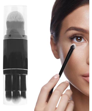 Travel Makeup Brushes Set | 5 In 1 Cute Makeup Brush Set | All In 1 Cute Retractable Professional Brushes Beauty Tool For Women & Girls Black - Buy Online on GoSupps.com