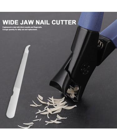 Nail Clippers for Thick Nails Wide Jaw Nail Cutter Toe Nail Clippers with Nail File Ultra Sharp Curved Splash Proof Trimmer for Adults Men Women Seniors Blue - Buy Online on GoSupps.com
