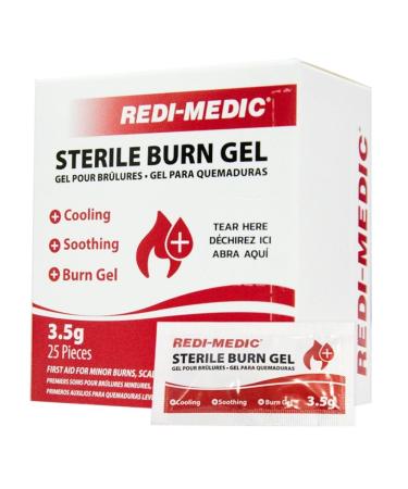 Redi-Medic Sterile Burn Dressing Cooling Soothing Burn Gel Packetgs for Sunburn Scalds Emergencies (3.5g 25/PK)