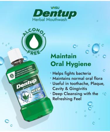 Dentup Herbal Mouthwash with Neem Natural Mouthwash for Fresh Breath Alcohol-Free & Fluoride-Free Herbal Mouth Rinse for Daily Oral Care 8.45 fl oz Each (Pack of 2) - Buy Online on GoSupps.com