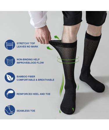 Diabetic Bamboo Socks 4 Pairs for Men & Women - Loose Fit Non-Binding Top - Improves Circulation - Medium Black - Buy Online on GoSupps.com