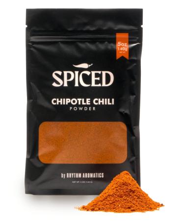 SPICED Chipotle Chili Powder 5 Oz Bag Tex-Mex Mexican Cuisine Seasoning 100% Moderate Spice Ground Chipotle Powder