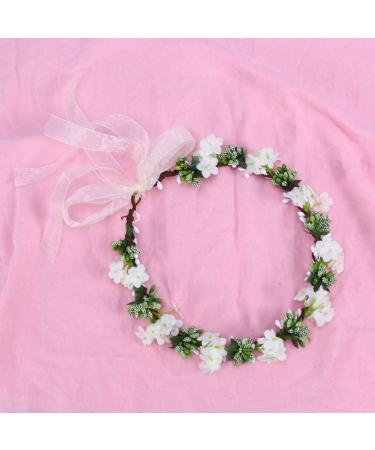 VALICLUD bridal headwear flower girl Green Flower Women Flower Headband artificial garland Handmade Adjustable Flower veil headband hair accessories for girls crown woman white wedding - Buy Online on GoSupps.com