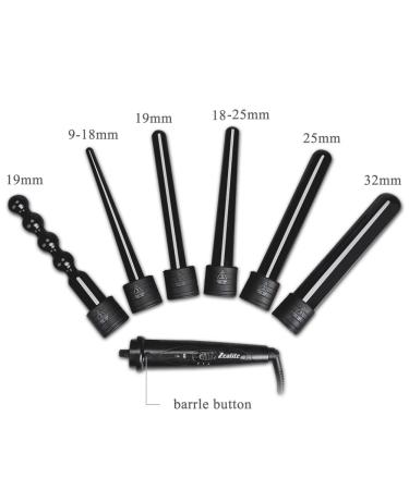 Zealite 6 in 1 Curling Wand Set - Interchangeable Ceramic Barrels & Heat Resistant Glove | International Shipping Available - Buy Online on GoSupps.com