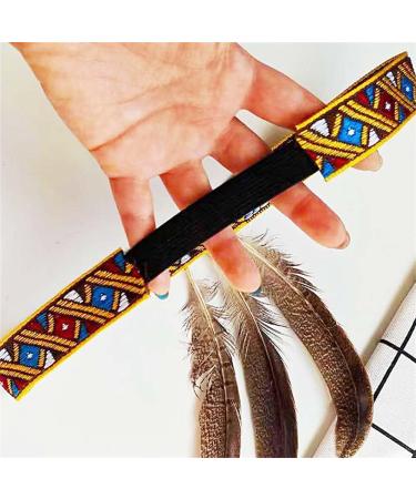 Indian Headband Headdress Feather Headband Native American Feather Headband Hair Band Headwear Headpiece Fashion Elegant Flapper Headband- Hair Decoration for Women Girls - Buy Online on GoSupps.com