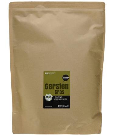 Wohltuer organic barley grass powder 1000g from Bavarian agriculture in raw food quality