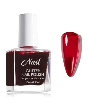 Red Nail Polish - Jelly Brown Red Nail Polish - Dark Red Air Dry Breathable Jelly Style Nail Varnish - Vegan Base Natural Nail Polish Long Lasting Air Dry No Need UV Nail Art