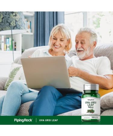 Piping Rock Uva Ursi Capsules 960mg - 100 Count Herbal Extract Supplement - Buy Online on GoSupps.com