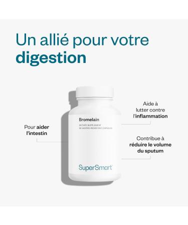 Bromela ne - Enzyme Anti-Inflammatoire - Extraite de la Tige de l'Ananas - Soutient le Syst me Immunitaire - Aide la Digestion et la R cup ration - DrCaps - Vegan - Supersmart - Buy Online on GoSupps.com