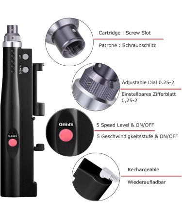 BOWKA Electric Derma Pen Microneedling Pen Wireless Rechargeable Includes 2 Sets Accessories Adjustable from 0.25 mm to 2.0 mm (BB-DMR-PEN) - Buy Online on GoSupps.com