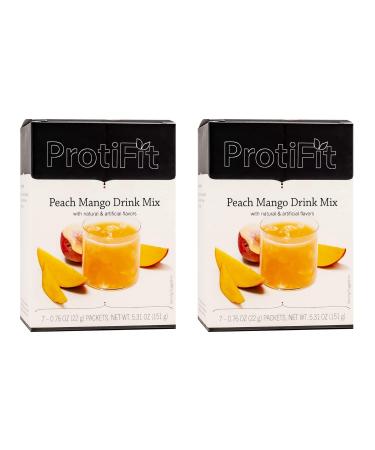 PROTIFIT - High Protein Peach Mango Fruit Drink 2 Pack 15g Protein Low Calorie Sugar Free Ideal Protein Compatible 7 Servings Per Box (2 Pack)
