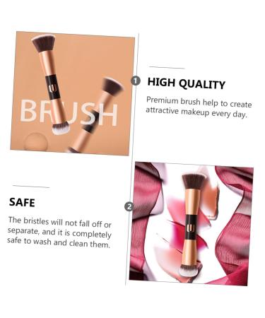 Shop Housoutil Double-Ended Makeup Brush - Flat Top Foundation & Contour Brush for Mineral Makeup | Premium Quality Cosmetics Tool - Buy Online on GoSupps.com