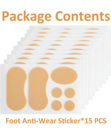 Moleskin Foot Care Tape Patches - 15 Pre-Cut Waterproof Adhesive Sheets for Friction Blister Prevention and Pain Relief in New Shoes, Heels, and Boots - Buy Online on GoSupps.com