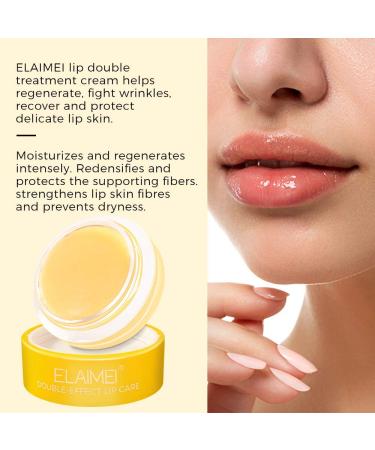 Lip Scrub Exfoliator & Moisturizer Sleeping Mask for Dark & Cracked Lips | Double Effect Lip Treatment with Brush - Remove Dead Skin, Reduce Lines & Brighten Color | Lip Repair (Orange) - Buy Online on GoSupps.com