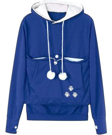 Shop Dresswel Women's Hooded Sweater with Dog & Cat Bag - Cozy Winter Hoodie in Dark Blue XL - Buy Online on GoSupps.com
