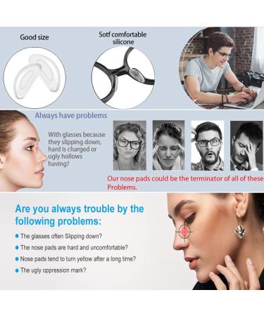 10 Pairs Self-Adhesive Silicone Nose Pads for Glasses & Sunglasses - Anti-Slip Soft & Transparent - Buy Online on GoSupps.com