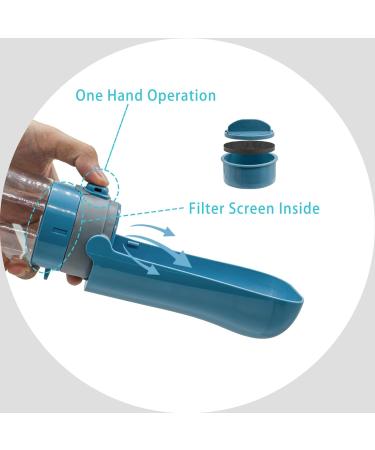 Foldable Blue Pet Water Bottle - Portable 430ml Dog Drinking Bottle for On-the-Go Hiking & Outdoor Adventures - Buy Online on GoSupps.com