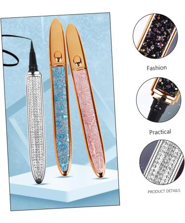 PLAFOPE 4 Pcs Diamond Eyeliner Cosmetic Pens Gold Eyeliner Professional Eyeliner Pen Rose Gold Plated Black - Buy Online on GoSupps.com