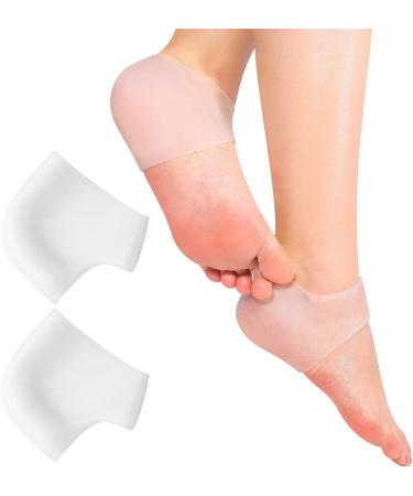 Pinkiou Gel Heel Protectors Sleeve Heel Cups for Heel Pain Relief Blister Dry Cracked Heel Plantar Fasciitis Relieve Pressure Anti-Cracking 03-0082 M