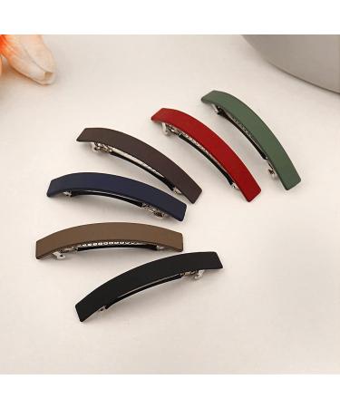 Matte Stylish Curved Hair Claw Clips - Non Slip French Barrettes Styling Accessories for Women - 6 Pack - Buy Online on GoSupps.com