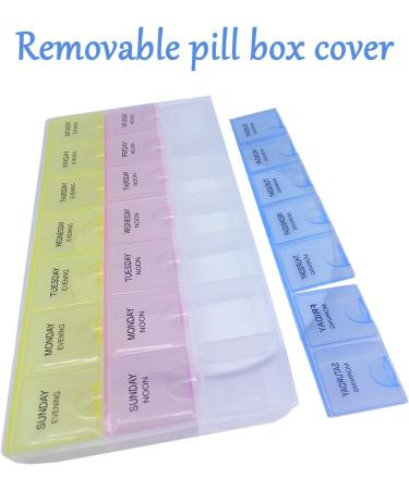 INVODA 2PCS Weekly Pill Organizer - 7 Day Pill Case with Medication Reminders & 21 Detachable Compartments for Easy Pill Management - Buy Online on GoSupps.com