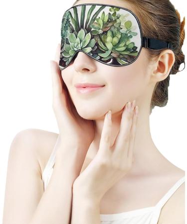 Succulent Sleep Eye Mask for Women Men - Elastic Strap for Sleep, Travel, Nap - Buy Online on GoSupps.com