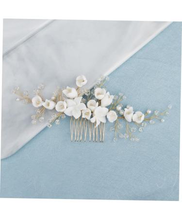 DOITOOL Headpiece Headdress Headpuones Vintage Hair Comb Golden Hair Comb Tiara The Flowers Polymer Clay Bridal Hair Comb Hair Comb for Bride Hanfu Headgear Hair Accessories - Buy Online on GoSupps.com