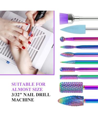 10 Pieces Nail Mill Bits Professional Remove Gel Cuticle Diamond Tungsten Carbide Nail Drill Tools Cuticle Remover Bits Cuticle Manicure Nail Polishing Tools Kit for Manicure Pedicure - Buy Online on GoSupps.com