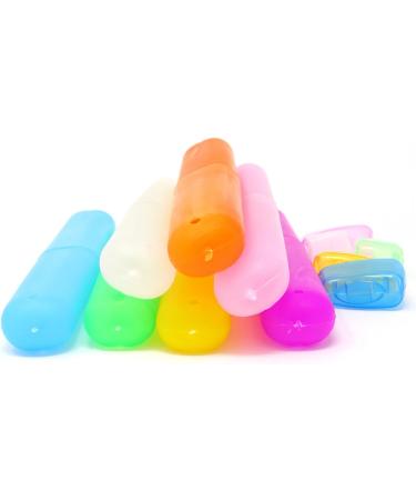 Honbay 7PCS Plastic Dust-Proof Toothbrush Case Holder for Daily and Travel Use with 5 Gifted Toothbrush Head Covers - Random Colors - Buy Online on GoSupps.com
