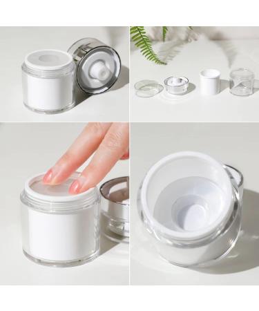 2 Pack 1.7 Oz Airless Pump Jars Vacuum Cosmetic Travel Containers | Refillable Empty Acrylic Make Up Sample Containers | White 50ml (1.7 oz / 50ml) - Buy Online on GoSupps.com