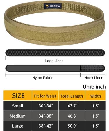 Idogear Inner Tactical Belt - 1.5 Loop Liner Velcro Closure Khaki - Service Belt Accessories for 76-86 cm Waist - Buy Online on GoSupps.com
