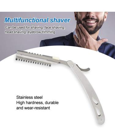 Premium Stainless Steel Folding Beard Razor - Professional Straight Edge Hairdresser Tool for Men & Women - Buy Online on GoSupps.com