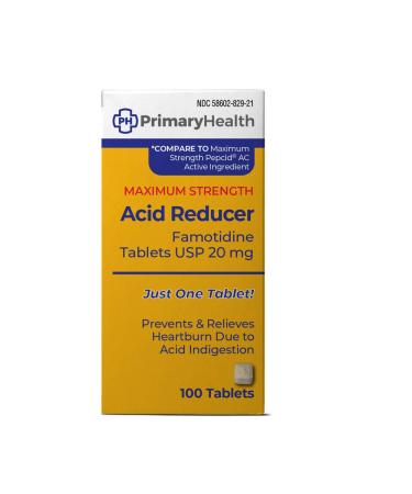 Primary Health Maximum Strength Acid Reducer Famotidine 20mg Tablets 100Count