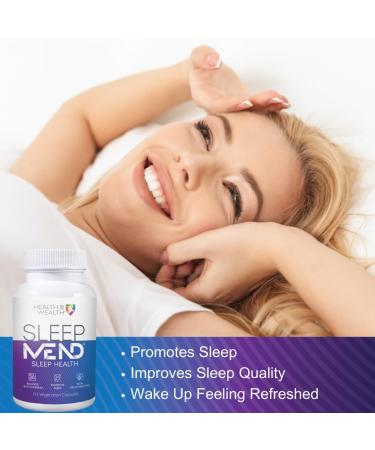 Health IS Wealth SleepMEND Natural Organic Herbal Sleep Aid - Melatonin Free with Passionflower Valerian and Chamomile (60 veg caps) - Buy Online on GoSupps.com