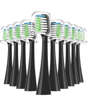 Sonic Replacement Toothbrush Heads Compatible with Complete Care 9.0 (CC-01) 5.0 (WP-862) Electric Toothbrush Soft Bristle 10 Count (Black) - Buy Online on GoSupps.com