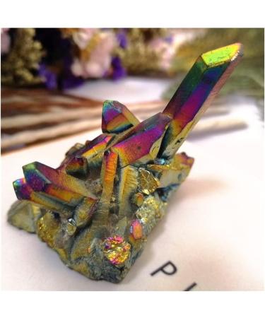 Natural Crystal Rough Crystal Natural Quartz Stones Rainbow Angel Aura Crystal Cluster Electroplating Titanium Coating Quartz Cluster Stone (Size : 150g) - Buy Online on GoSupps.com