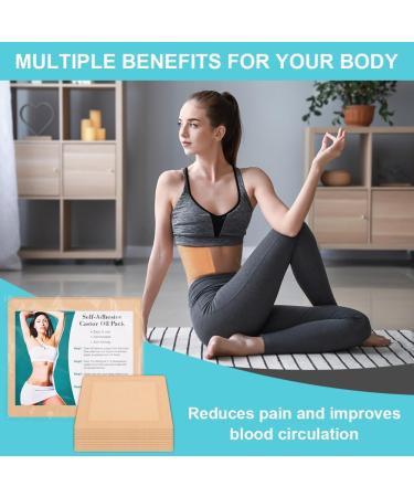 Acwoo Castor Oil Packs - 10pc Organic Self-Adhesive Kit for Sleep Digestion & Constipation Relief (22x19.5cm) - International Shipping Available - Buy Online on GoSupps.com