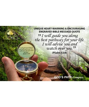 OakiWay God's Path Compass - Religious Gifts for Men | Baptism, Communion, Confirmation, Graduation | Personalized Wooden Case - Buy Online on GoSupps.com
