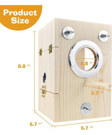 CooShou Parakeet Nest Box - Wooden Acrylic Transparent Breeding House for Lovebirds, Cockatiels, Budgies, Conures, Parrots - Buy Online on GoSupps.com