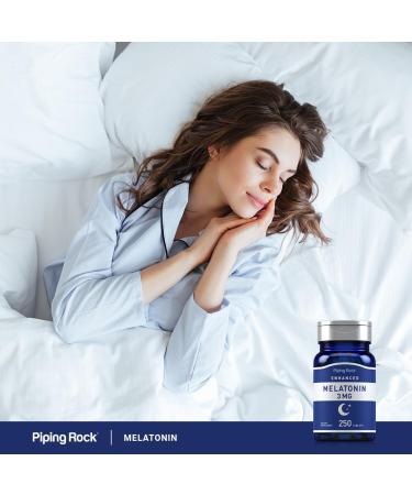 Piping Rock Melatonin 3mg | 250 Tablets | Adult Support Supplement | for Men and Women | Vegetarian Non-GMO Gluten Free - Buy Online on GoSupps.com