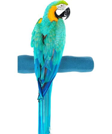 Sweet Feet and Beak Comfort Grip Safety Perch for Bird Cages - Patented Pumice Perch for Birds to Keep Nails and Beaks in Top Condition - Safe Easy to Install Bird Cage Accessories X-Large 13.5" Blue