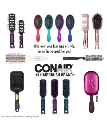 Conair Nylon Bristle Oval Cushion Hair Brush 2-Piece Set with Rubber-Grip Handles - Travel & Full-Sized Brushes - Buy Online on GoSupps.com