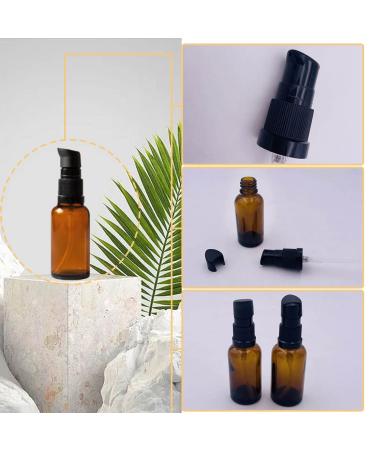 6 Pack 30ml Amber Glass Lotion Pump Bottles Travel-Friendly Empty Containers for Cream & Foundation - Buy Online on GoSupps.com