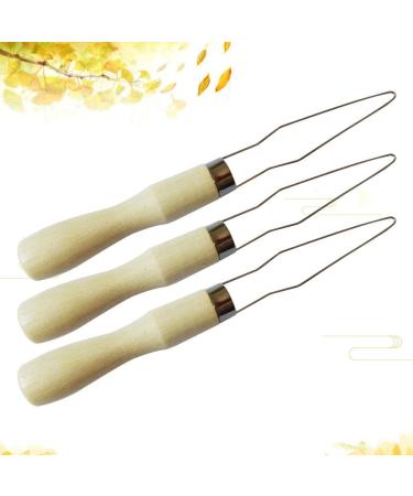 3Pcs Steel Wire Loop Button Hook with Wooden Handle - Button Assist Tool - Buy Online on GoSupps.com